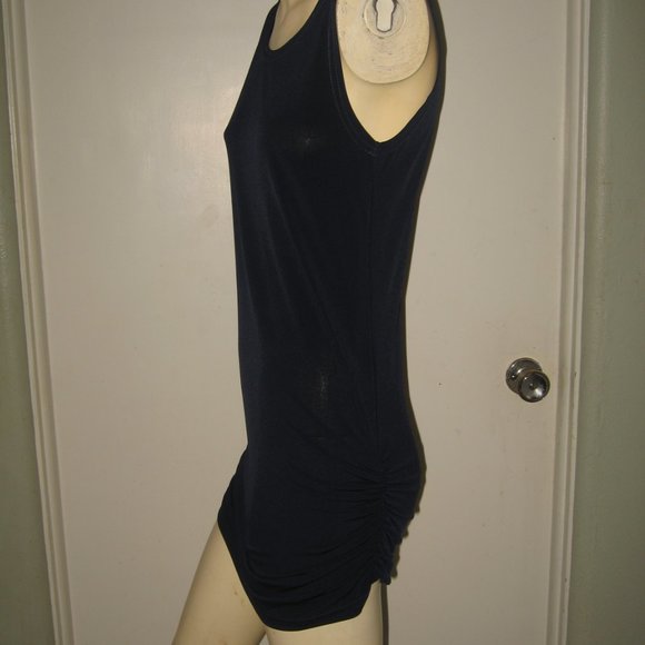 ❤️2 PLANET BY LAUREN G Bodycon Rushed Microfiber/Spandex Dresses Navy Black SZ 1 - Picture 8 of 12